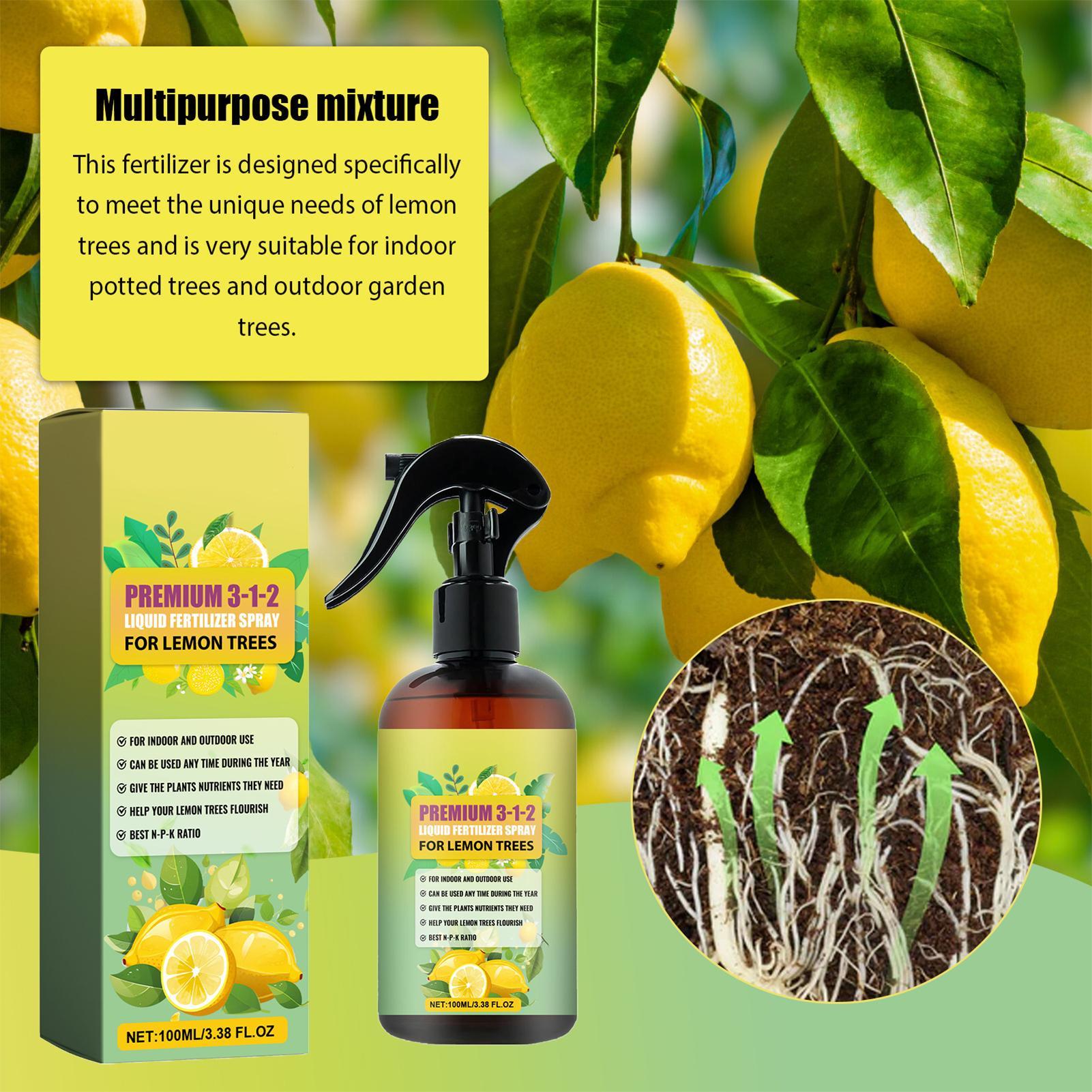 Liquid Fertilizer All In - 100ml オーガニック液体肥料 レモンの木の葉用成長促進スプレー 濃縮ブースター肥料ミスト すべての柑橘類とレモンの木用