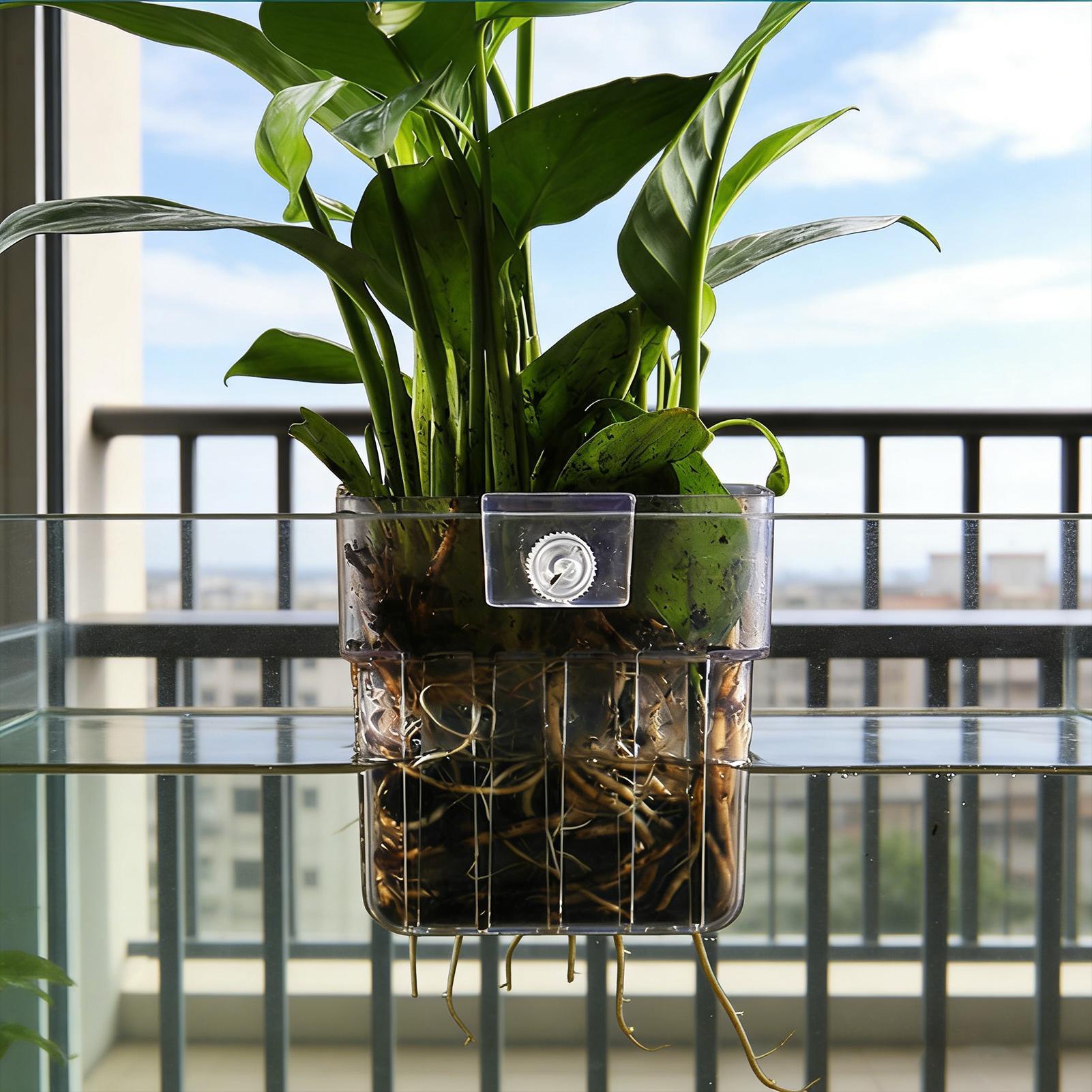 透明な吊り下げ式水槽用植物ホルダーポット、水槽水耕栽培システ - Aquarium Plant Holder のレビューと価格