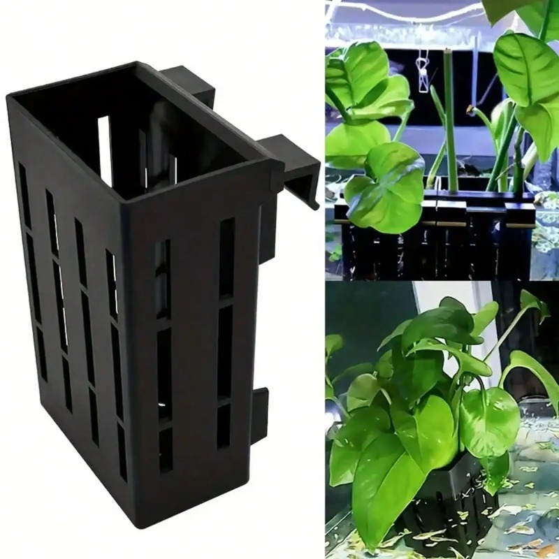 水槽用植物ホルダー ブラックプラスチックバスケット クリップ - Aquarium Plant Holder のレビューと価格