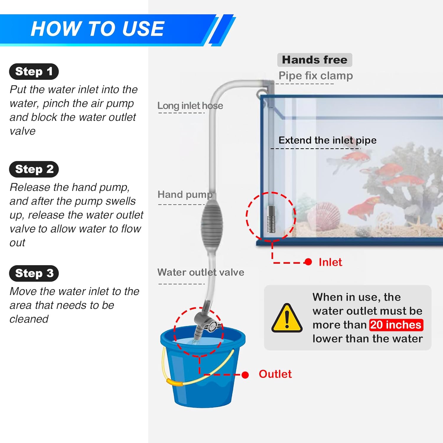 大型水槽水族館サイフォン真空砂利/砂洗浄と水交換クリーニング - Planted Aquarium Products のレビューと価格