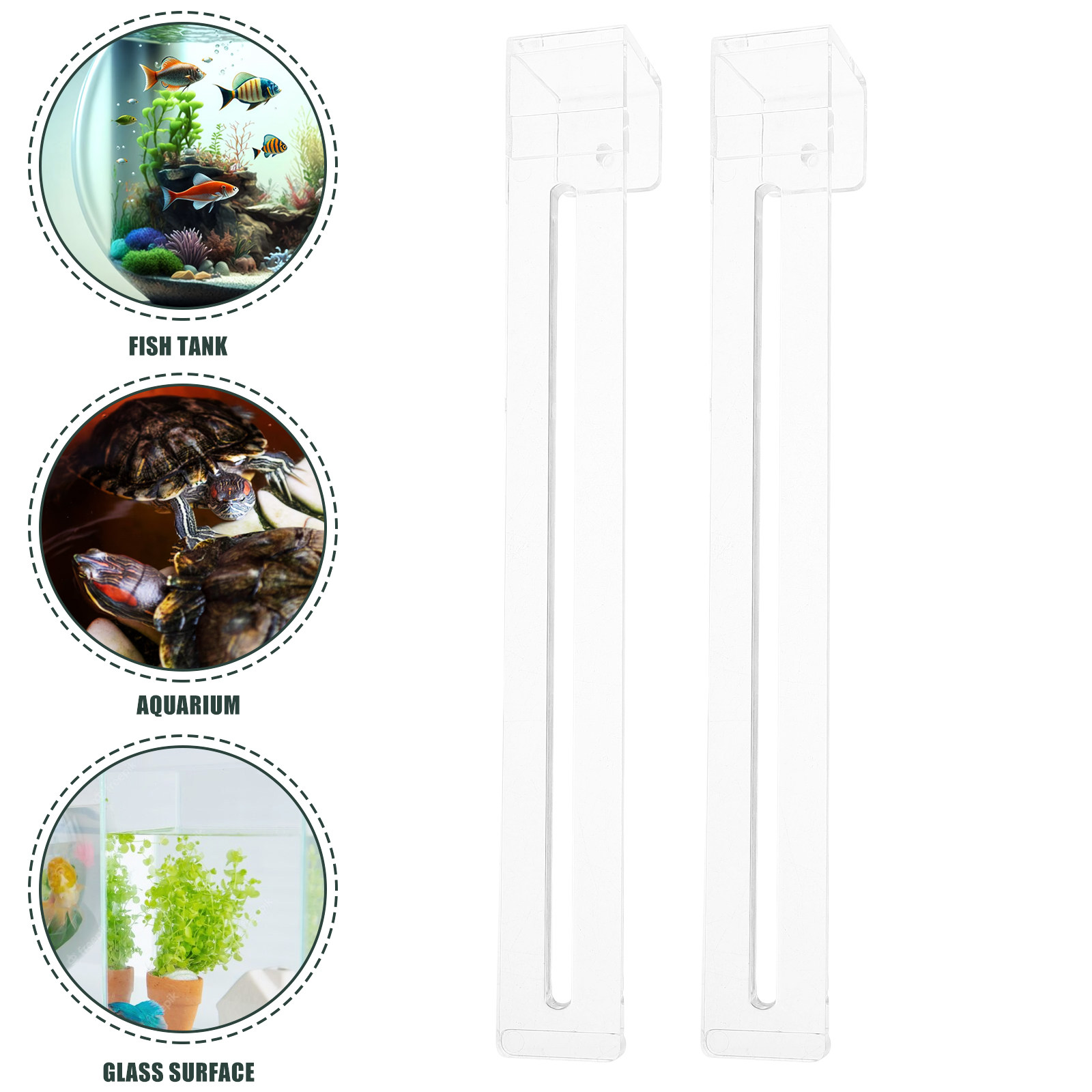 2個入り透明調整可能水槽フック 省スペース設計 タートルバス - Aquarium Plant Holder のレビューと価格
